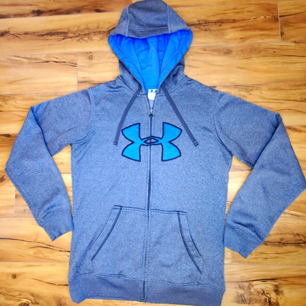 Under Armour men's xs full zip hoodie with blue accents